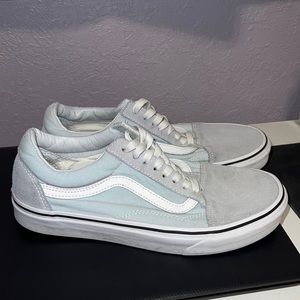 Light baby blue lace up vans